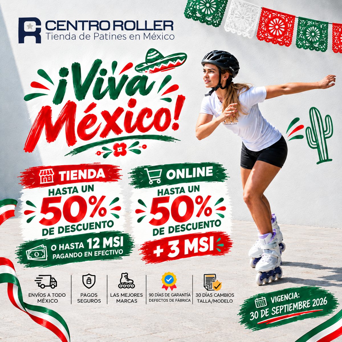 ¡Celebra el Día de la Independencia Rodando! Obtén hasta 50% de Descuento en Patines en Línea y Quads