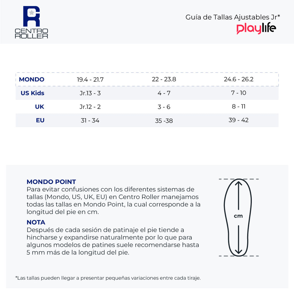 Patines Ajustables Playlife Classic White