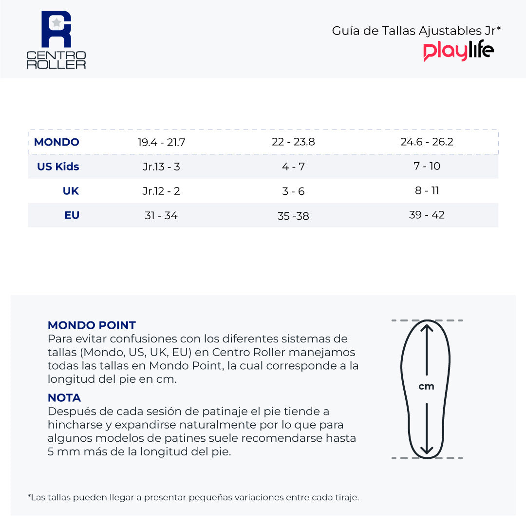 Patines Ajustables Playlife Classic White
