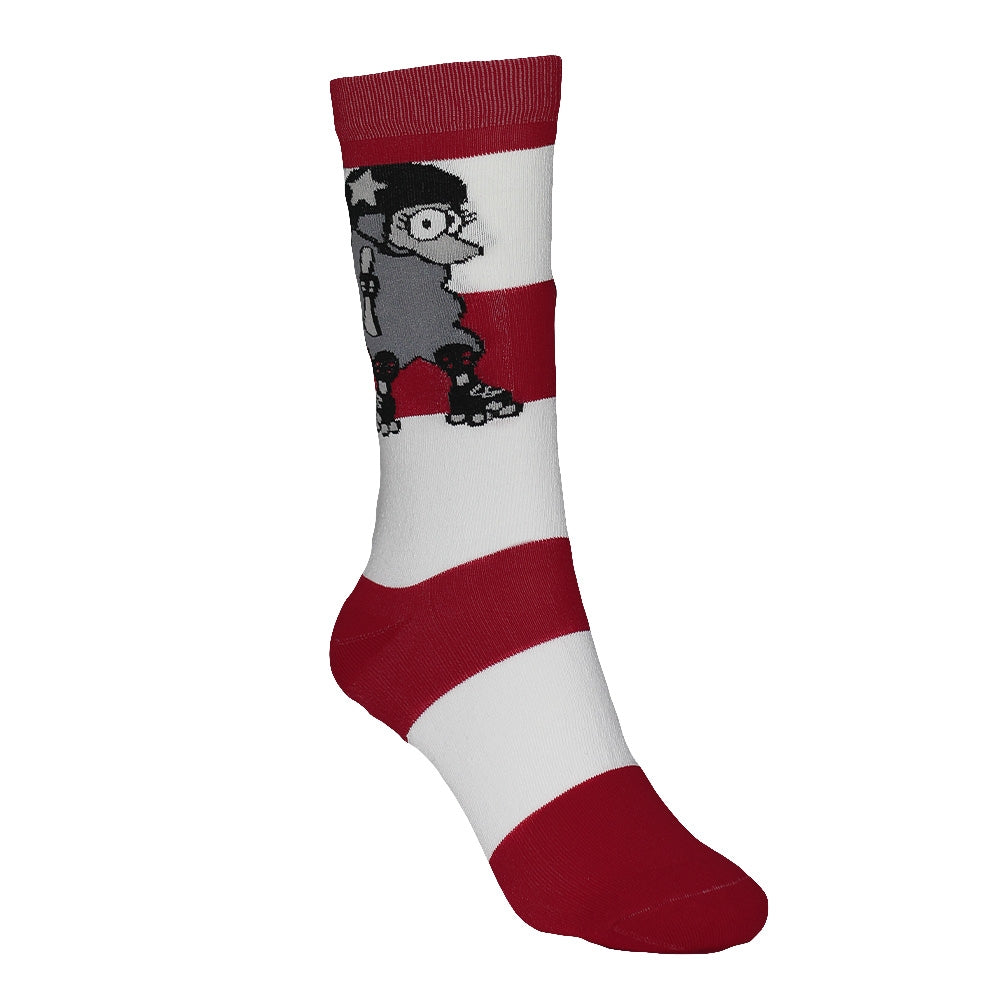 Calcetas oBeja Roller Stripes White/Red