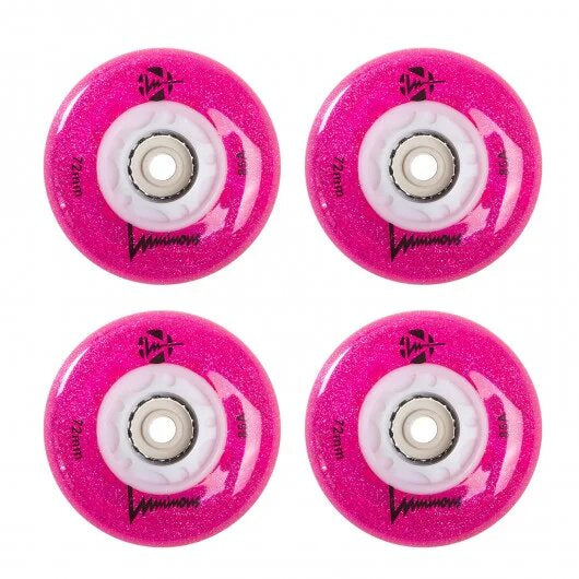 Ruedas Luminous Glitter Pink 72mm (4-Pack)