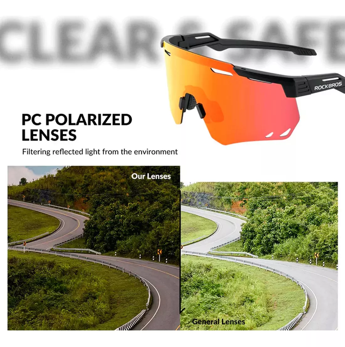 Lentes Rockbros Polarized Black