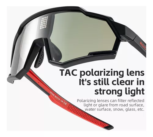 Lentes Rockbros Photochromic Black Red