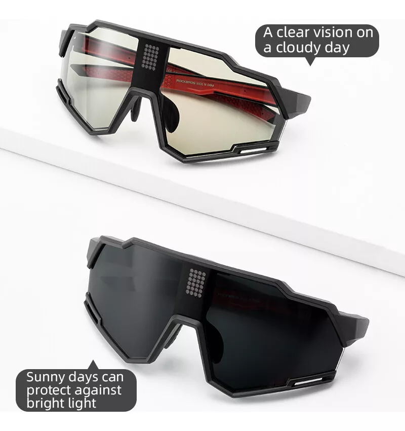 Lentes Rockbros Photochromic Black Red