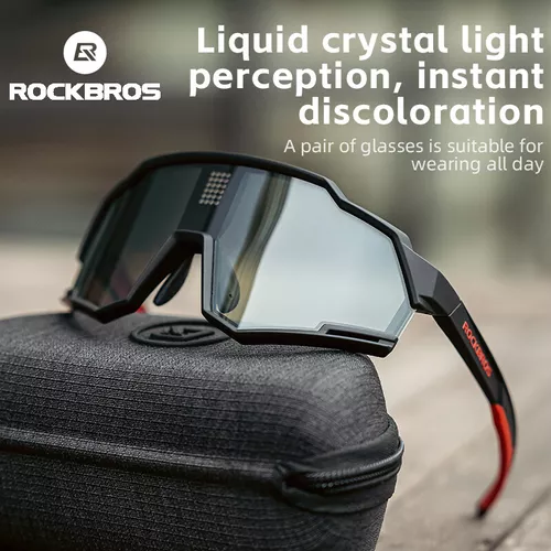 Lentes Rockbros Photochromic Black Red