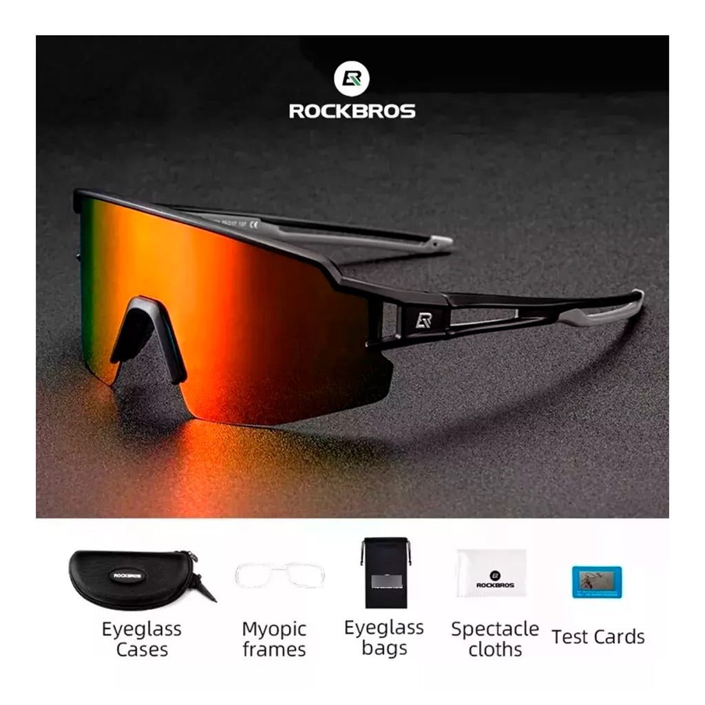 Lentes Rockbros Polarized Black/Orange