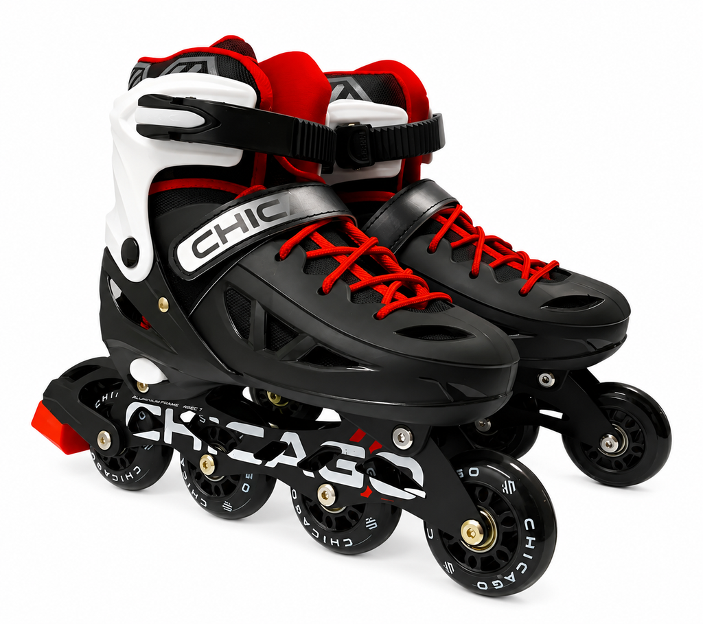 Patines Ajustables Chicago Lollipop Negro Rojo