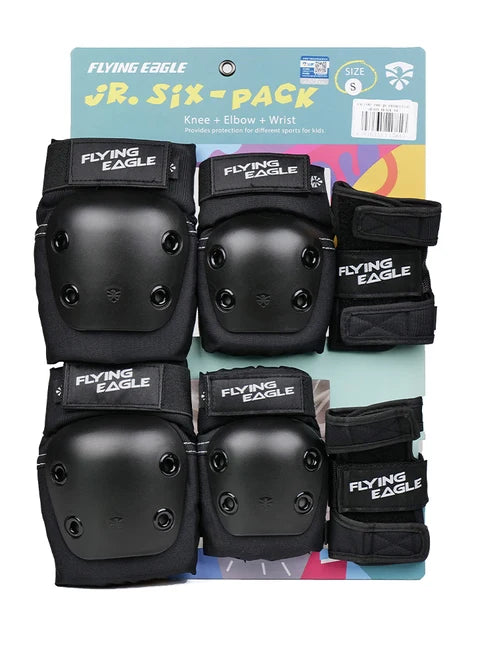 Tripack de Protecciones Flying Eagle Valiant Jr Negro