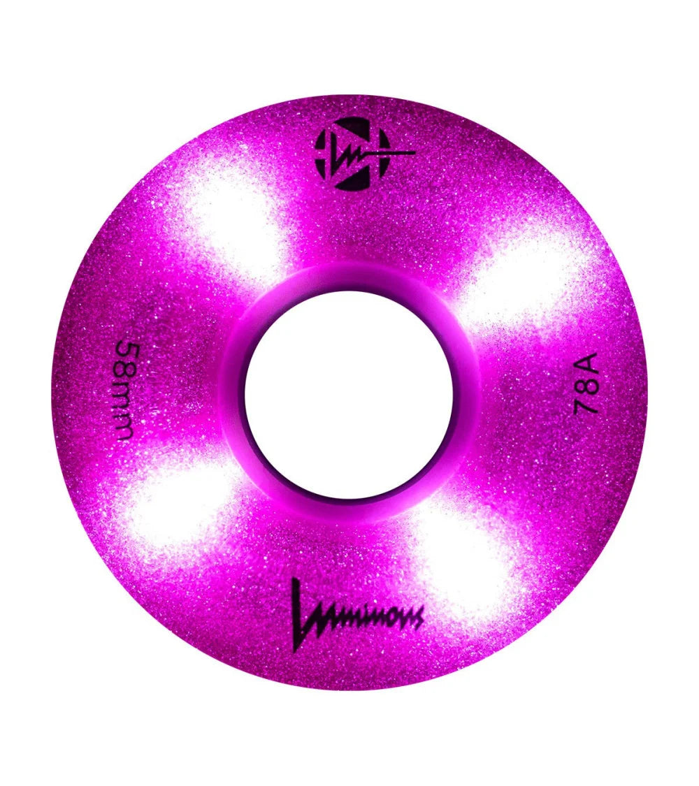 Ruedas Luminous Glitter Pink 58mm (4 Pack)