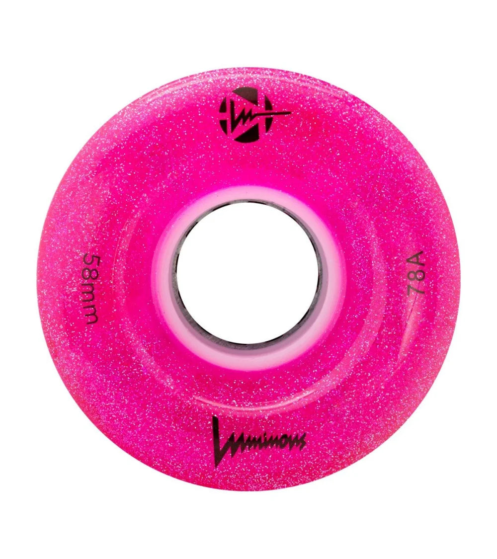 Ruedas Luminous Glitter Pink 58mm (4 Pack)